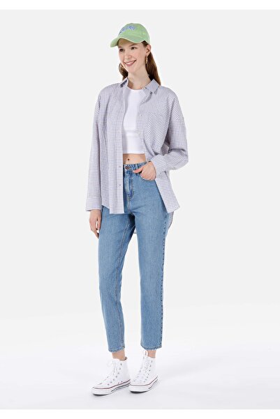 Colin's Mom Fit Висока талия, стеснени крачоли, дамски индиго дънки