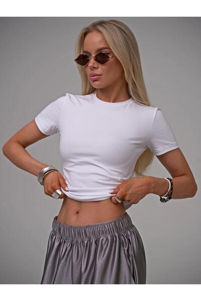 Trendiz Γυναικείο μπλουζάκι Slim Fit Basic Premium από ύφασμα λευκό