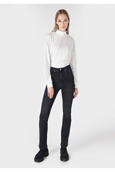 Colin's Flare Fit Yüksek Bel Ispanyol Paça Kadın Siyah Jean Pantolon