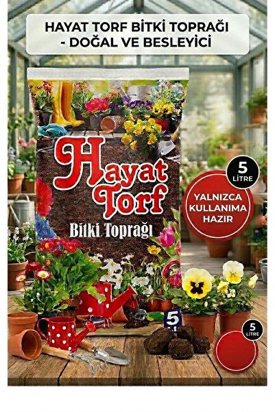 Hayat Organik Bitki Çiçek Toprağı Kullanıma Hazır İç Ve Dış Mekan Bitki Topra...