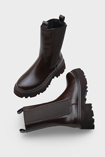 Capone Outfitters حذاء طويل نسائي من تيانا تراك سول مع أربطة جانبية مرنة