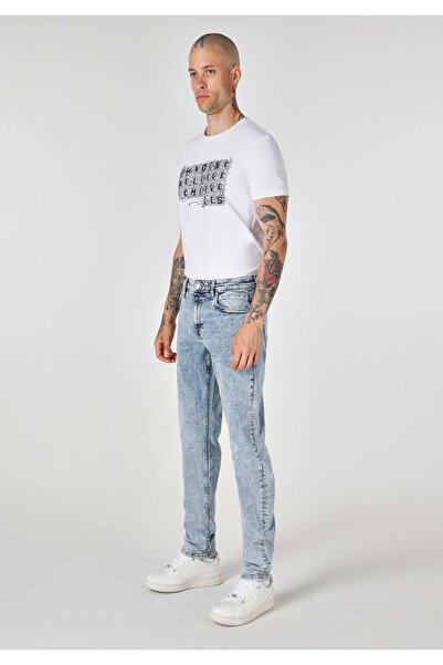 Colin's بنطلون جينز نيلي ضيق بخصر منخفض للرجال