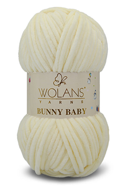 WOLANS 402 Krem Soft Kadife Bunny Baby 100gr 120mt Örgü Ipi Kadife Ip Oyuncak...