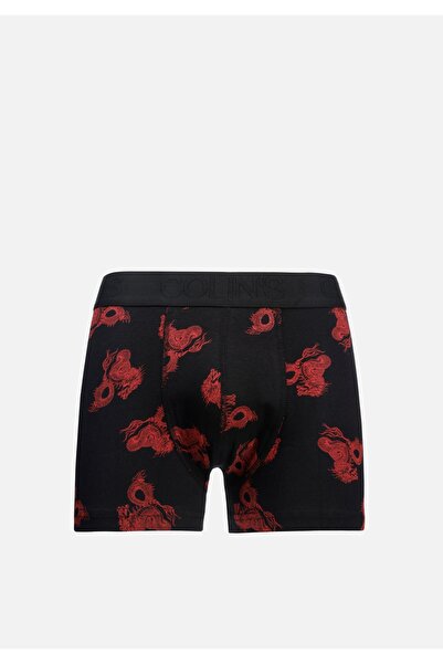 Colin's Modern Fit Baskılı Erkek Siyah Boxer