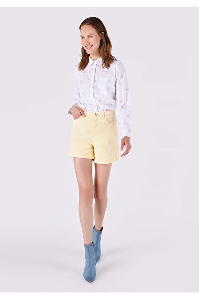 Colin's Mom Short Yüksek Bel Kadın Açik Kahve Jean Şort