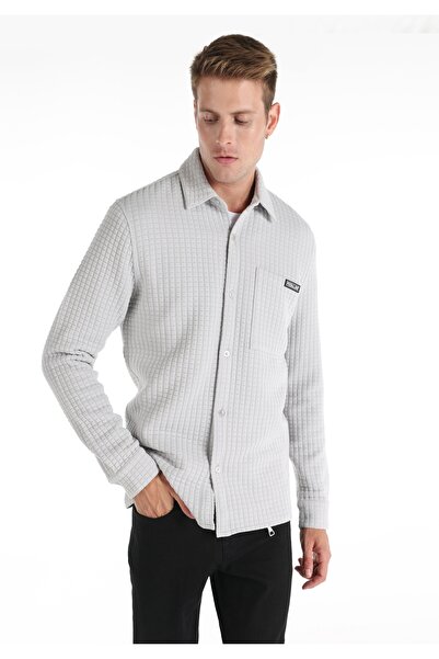 Colin's سترة رجالية رمادية اللون بأزرار وقصة عادية