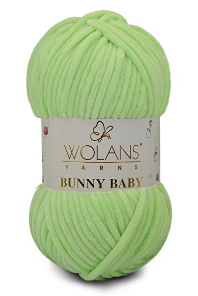 WOLANS 447 Νεονί πράσινο απαλό βελούδο - Baby Bunny νήμα πλεξίματος, απαλό νή...