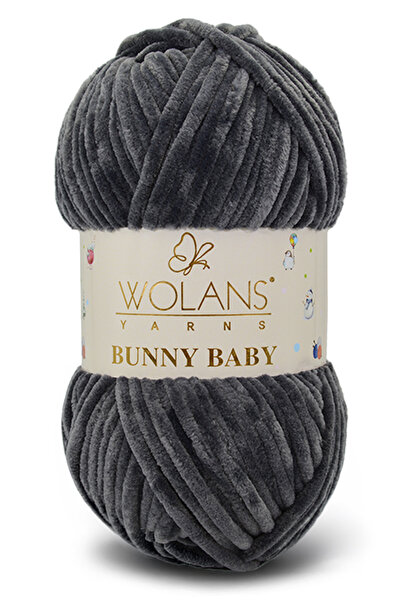 WOLANS 476 Anthracite Colored Soft Velvet Bunny Baby Knit - Μαλακό κουβέρτα π...