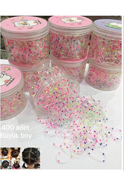 NEW HİLL Kutuda büyük boy Kaliteli Şeffaf Renkli Örgü Lastik Toka-400 adet