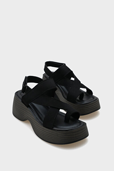 Capone Outfitters Γυναικείες παντόφλες Doris Stone Buckle Suede Wedge Heeled