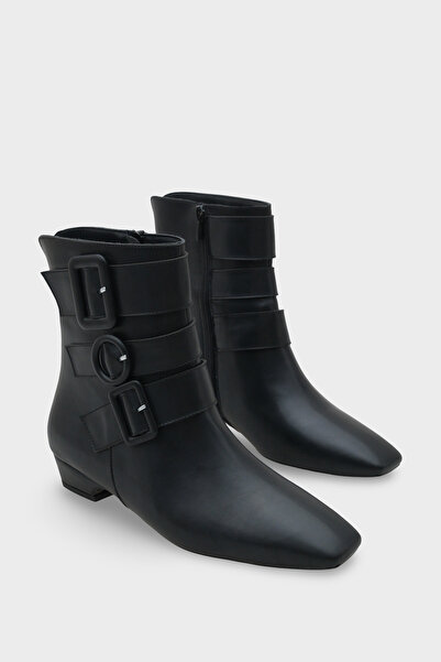 Capone Outfitters Shane Short Heeled Side Zipper Buckle Blunt Toe Women's Boots