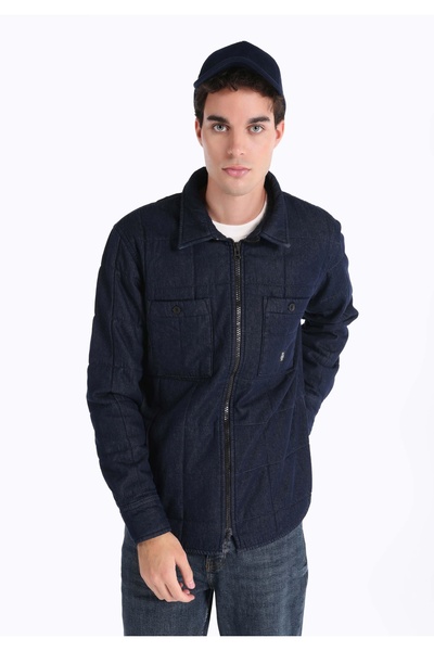 Colin's Ανδρικό μπλε μπουφάν με κανονική εφαρμογή με φερμουάρ χωρίς επένδυση