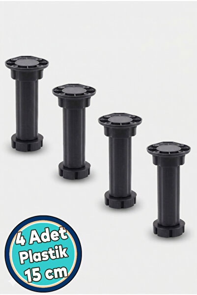 NZB Mobilya Dolap Ünite Tezgah Ayağı Ayarlı Siyah Ayak 15 Cm (4 Adet)