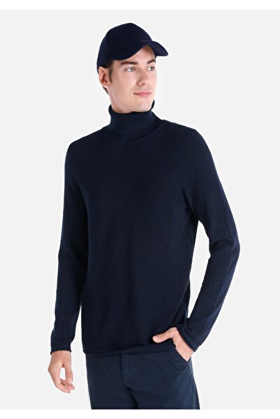 Colin's Ανδρικό πουλόβερ Navy Blue Jacquard με κανονική εφαρμογή