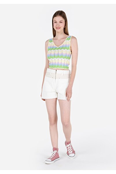 Colin's Rahat Kesim Yüksek Bel Beyaz Kadın Jean Şort