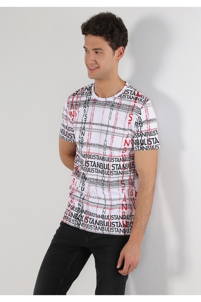 Colin's Ανδρικό λευκό μπλουζάκι - μανίκια