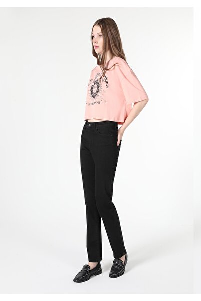 Colin's 703 Carla Mid Waist Straight Leg Slim Fit Μαύρο γυναικείο τζιν παντελ...