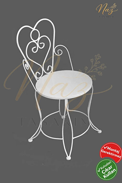 Ferforje Naz tasarım Ferforje Dekorasyon Sandalye Beyaz