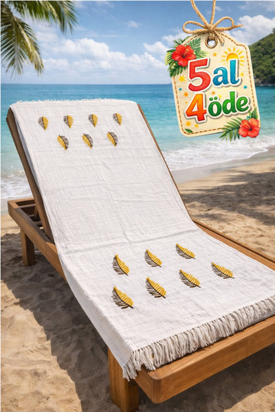 LUNGA VİTA Muslină Peshtemal imprimată 100% bumbac Prosop de plajă organic di...