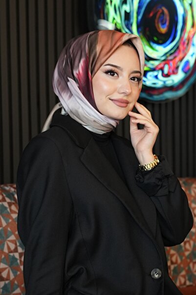 AFVENTE Ροζ, αφηρημένο βαμβακερό κασκόλ με μοτίβο