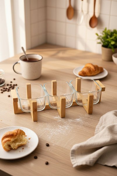 Bambum Lumora 4-Piece Snack and Breakfast Presentation Set with Stand