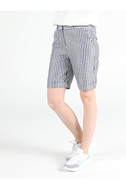 Colin's Regular Fit Yüksek Bel Kadın Lacivert Şort