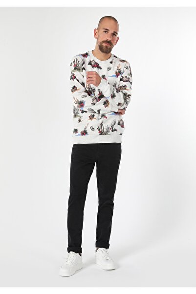 Colin's Regular Fit Erkek Beyaz Sweatshirt