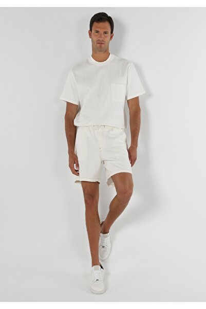 Colin's شورت رجالي أبيض عالي الخصر - تشينو فيت