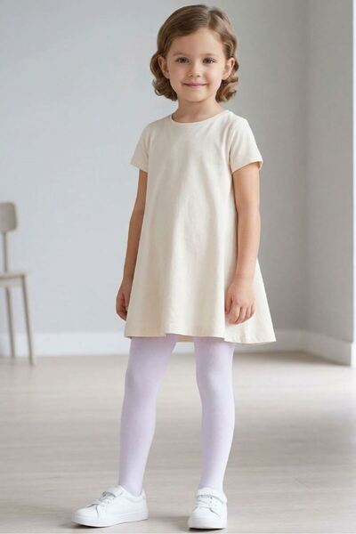 Bross White Children's Cotton Pantyhose