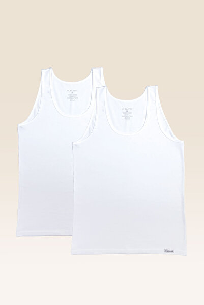 Doreanse 2'li Eko Paket Erkek Pamuk Geniş Yaka Atlet 2li 2025