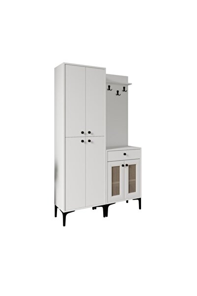 VENATTO Paris Hasırlı Portmanto/vestiyer/ayakkabılık (%100MDF)