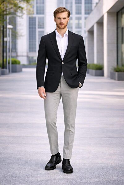 ALEXANDERGARDI Men's Black Blazer Jacket