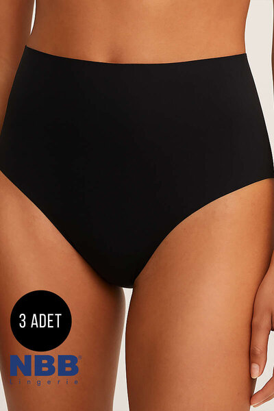 NBB Woman, black, black 3-pack laser traceless high waist panties