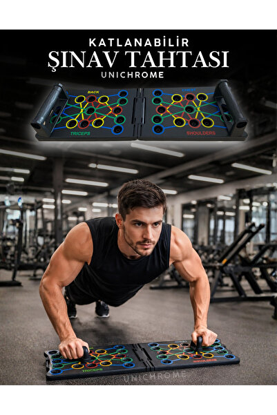 Unichrome Büyük Şınav Tahtası Çalışma Platformu Aleti Barları Push-up Kondisy...