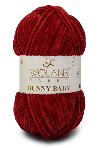 WOLANS 420 بورجوندي سوفت فيلفيت - خيط حياكة على شكل أرنب صغير، سلسلة بطانية ن...