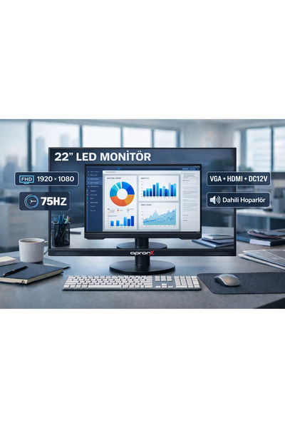 APRONX apx-nws22 22" Led 1080p Vga+Hdmi+Ses Monitor