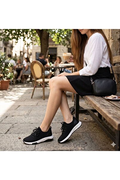 Pretty Girl Μαύρα γυναικεία δικτυωτά αθλητικά παπούτσια casual (Ύψος σόλας 3 cm)