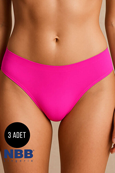 NBB Neon Pink Yellow Light Orange Seamless 3-Piece Panties