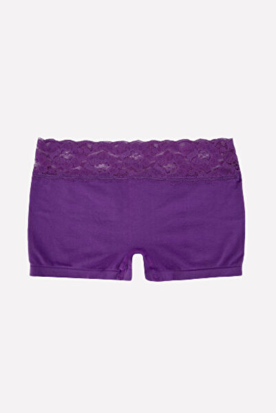 NBB Mor Dikişsiz Ağlı Dantelli Şort Külot