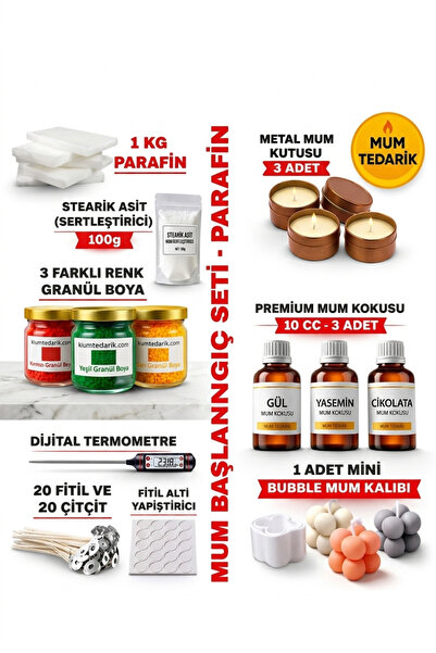 MUMTEDARİK Mum Başlangıç Seti - PARAFİN SETİ - P1