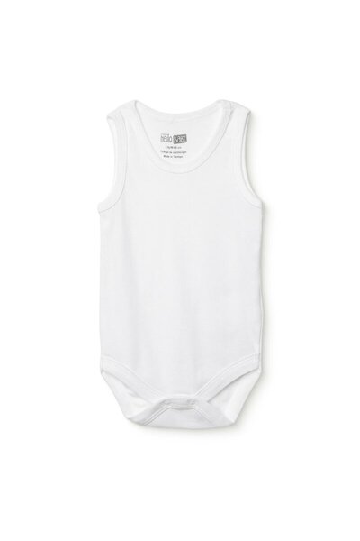 ebebek Hello Baby HelloBaby Unisex Beyaz Body Çıtçıtlı Bisiklet Yaka Atlet Ko...