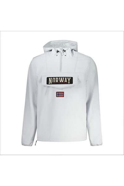 NORWAY 1963 Men's jacket, Soft Shell with Hooded, gray, zipper and pockets, L