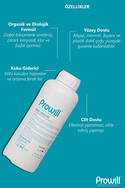 PROWİLL Endüstriyel Genel Temizleyici 1 L | Organik, Doğal Temizlik