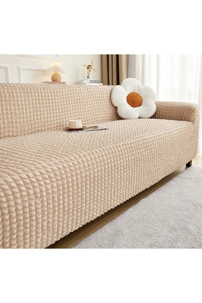 uzhanem غطاء مقعد ليكرا مرن لثلاثة أشخاص - غطاء مطاطي