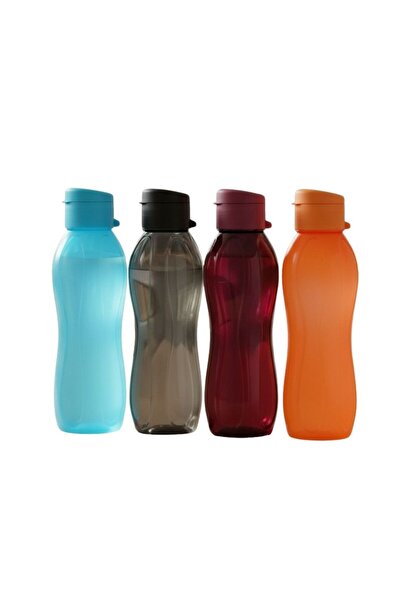 Jet's Home Su Şişesi Okul Suluk Kapaklı Matara 750 Ml*4 Siyah Mor Mavi Turuncu