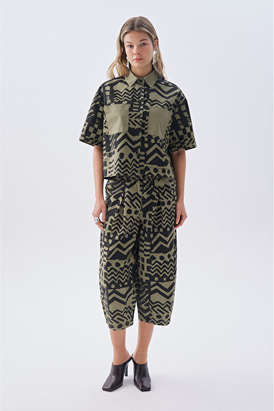 Mudo Etni̇k D Patterned Relax Fit Pants with Elastic Waist