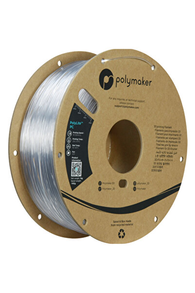 Polymaker PolyLite PC Saydam Filament – Şeffaf 3D Baskı | 1 kg 1.75mm