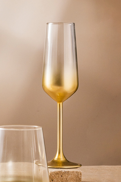 Rakle Glow 2'li Şampanya Kadehi Seti Altın 195 cc