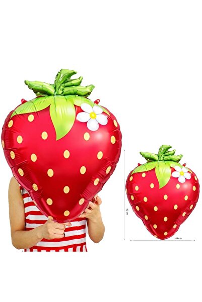 partidolu Fruit Çilek Strawberry Şekilli Folyo Balon 70x45 cm 1 Adet hawai