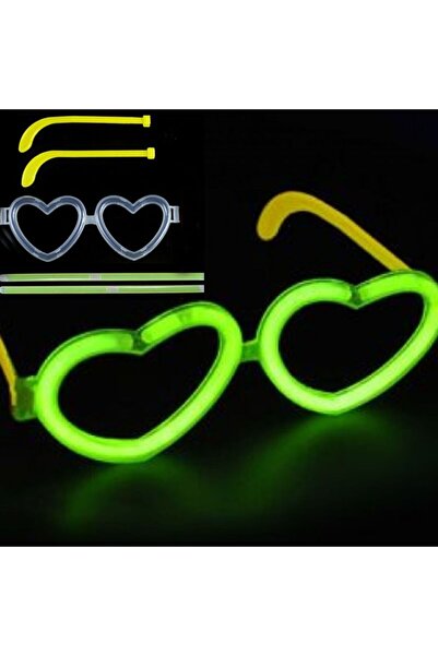 partidolu نظارات الحفلات المتوهجة على شكل قلب باللون الأخضر النيون قطعة واحدة...
